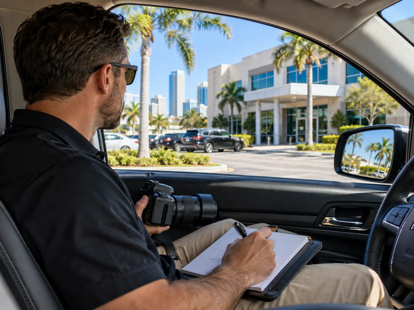 Professional field observation from a parked vehicle in Tampa